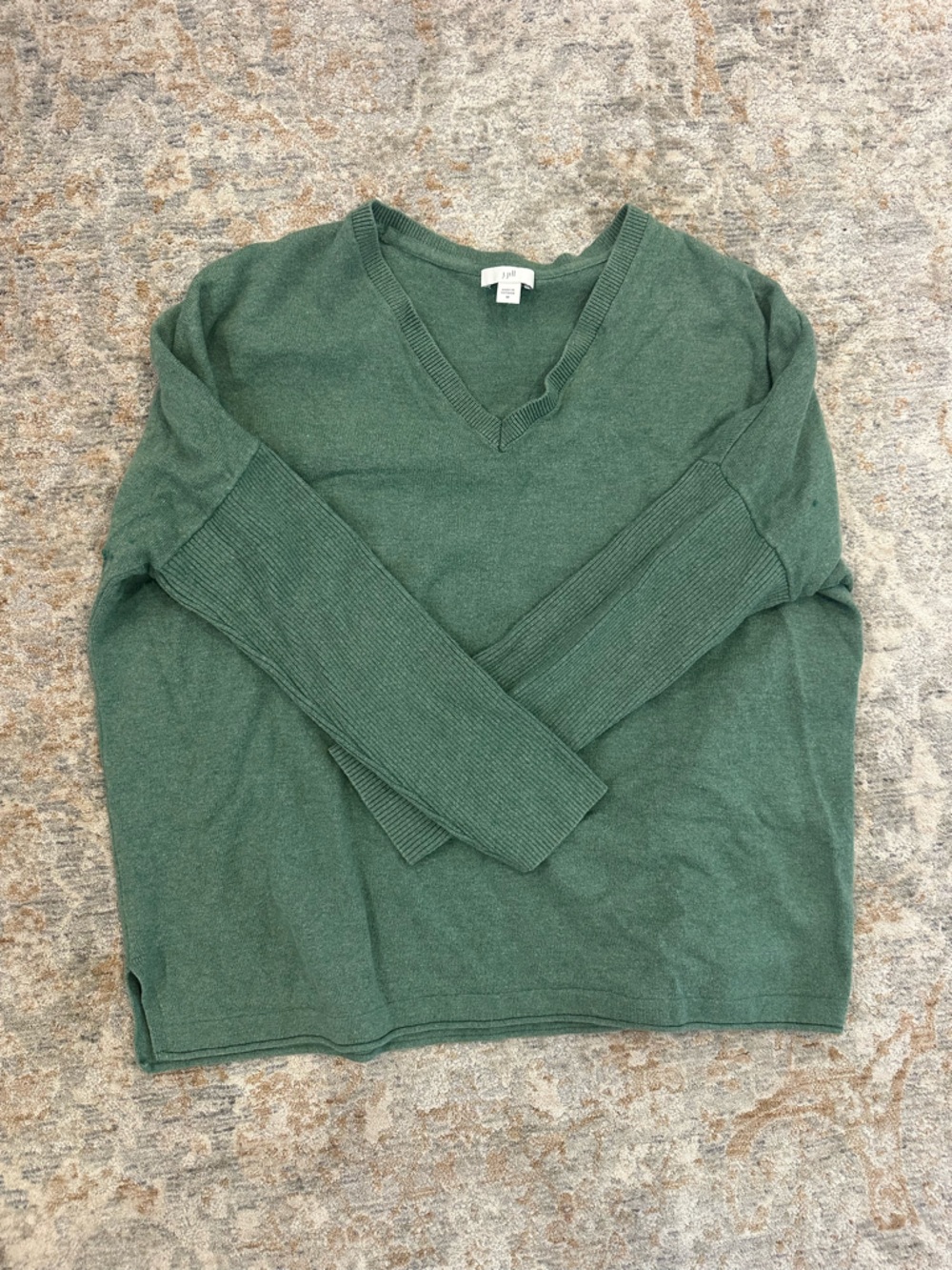 Women’s  V-Neck Sweater in Light Forest Green
